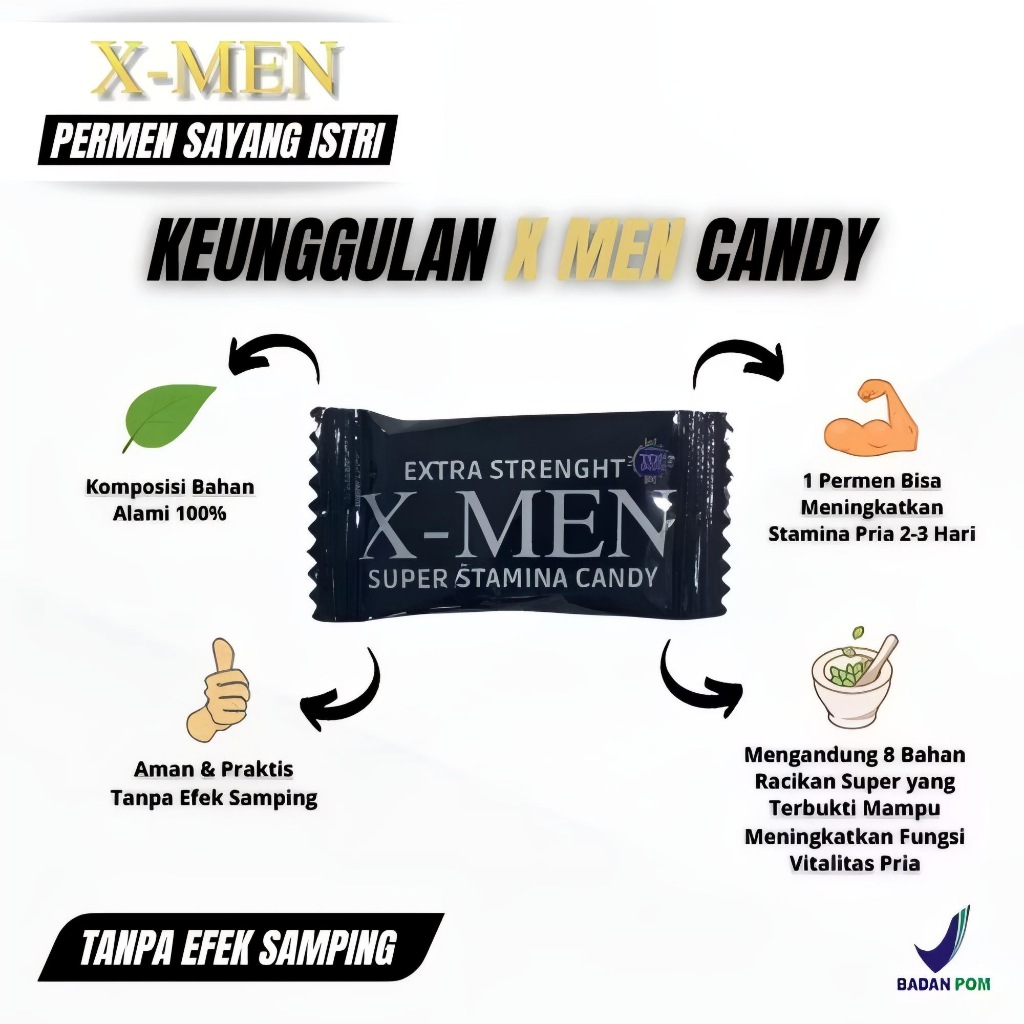 Tokofinaaaa X Men Permen Herbal Original Dan Bpom - Permen Kesehatan Pria X-Men Permen Stamina Xmen