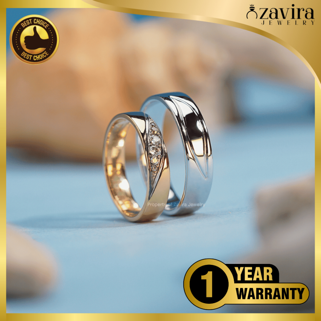 Cincin Couple Perak 925 Silver Kekinian Pasangan Tunangan Custom Nama Terbaik