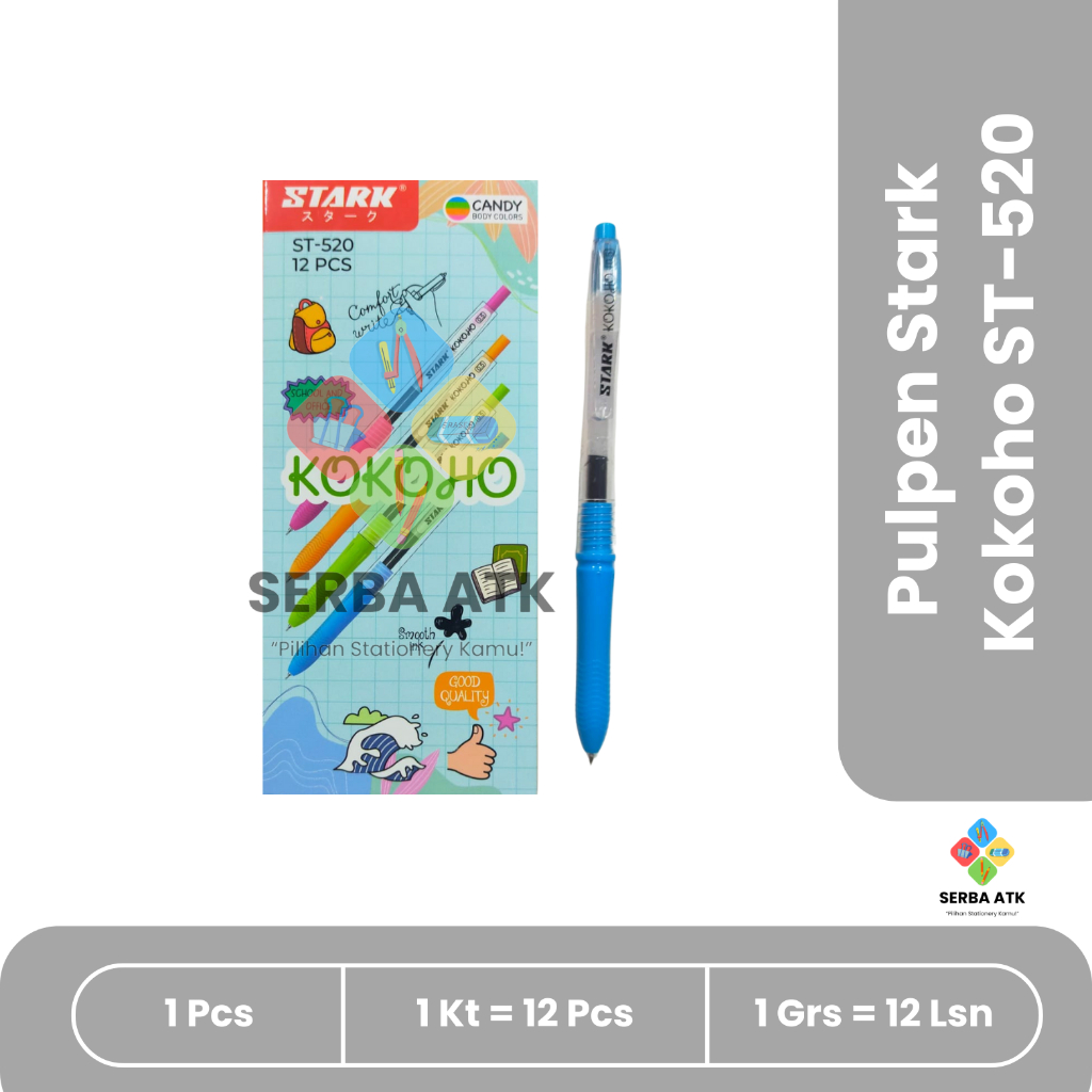 

[12 pcs] Pulpen/Pena/Ballpoint cair gel murah Stark Kokoho ST-5200,5mm