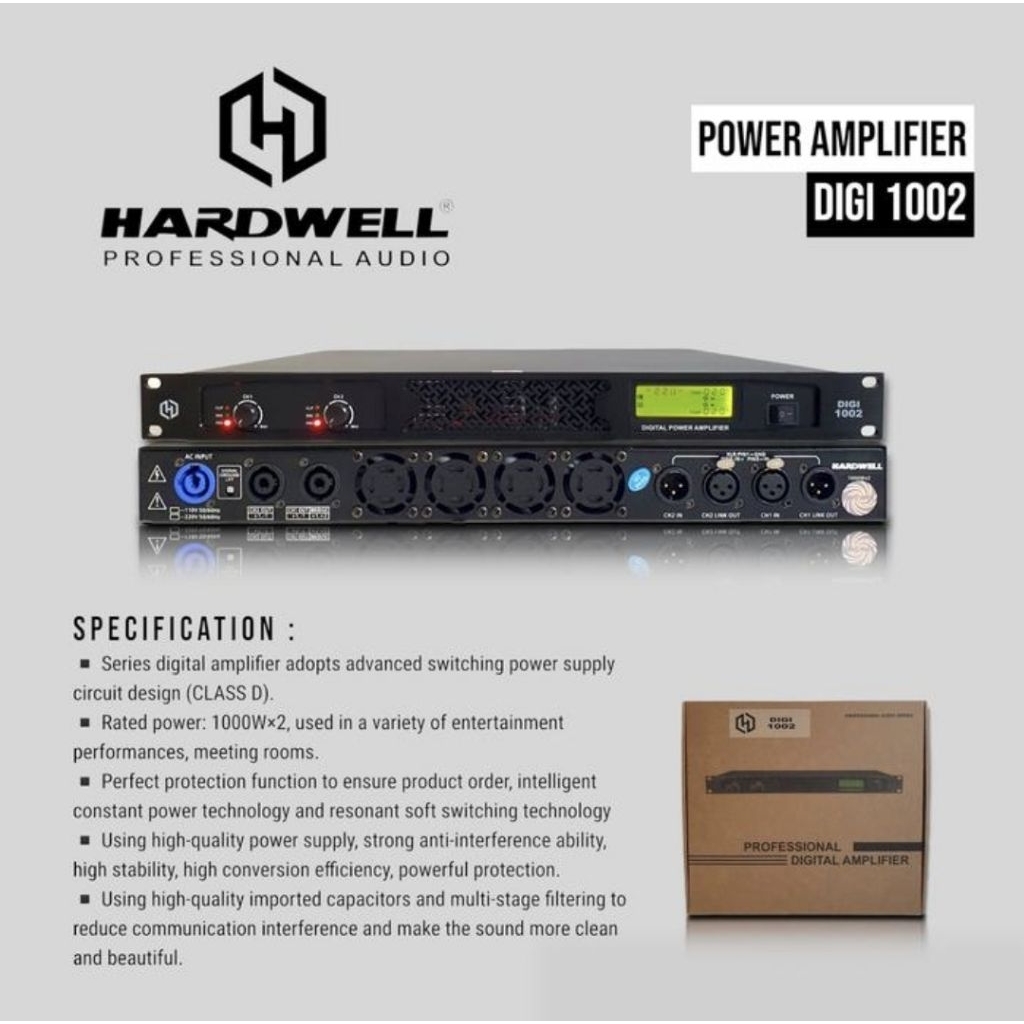 Power Amplifier HARDWELL DIGI 1002 Original Class D