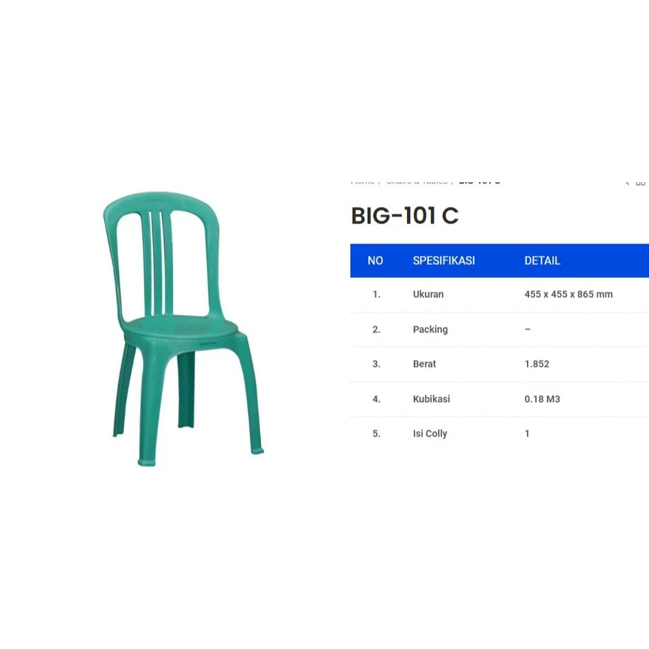 NAPOLLY - KURSI SENDER PLASTIK BIG 101