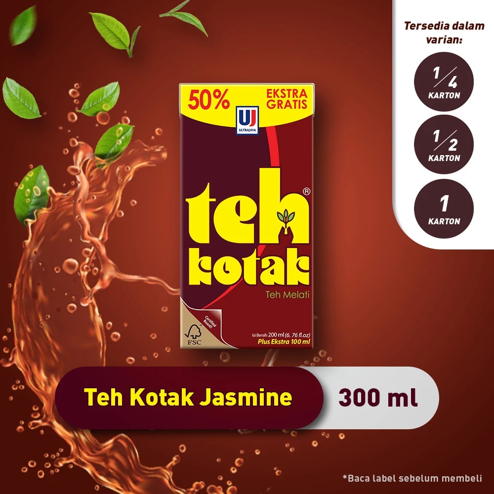 

Teh Kotak Jasmine 300ML | Teh Kotak Alami Tanpa Pewarna | Teh Instan Siap Minum