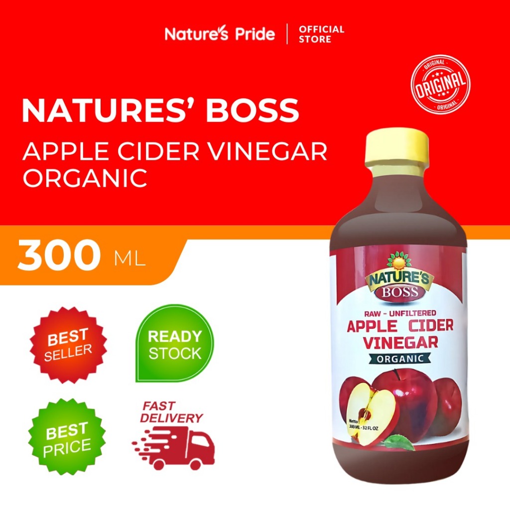 

NATURE'S BOSS CUKA APPLE CIDER VINEGAR ORGANIC ISI 300 ML