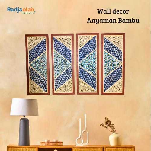 Walldecor/hiasan dinding estetik anyaman bambu