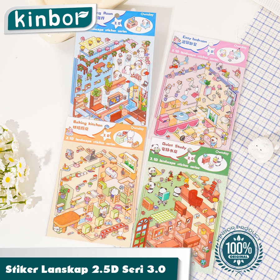 

STICKER 3D Premium Decoration Creative Mainan Anak Lucu Viral / 2.5D Dekorasi Ruangan Landscape Sticker Lucu Satisfying DIY
