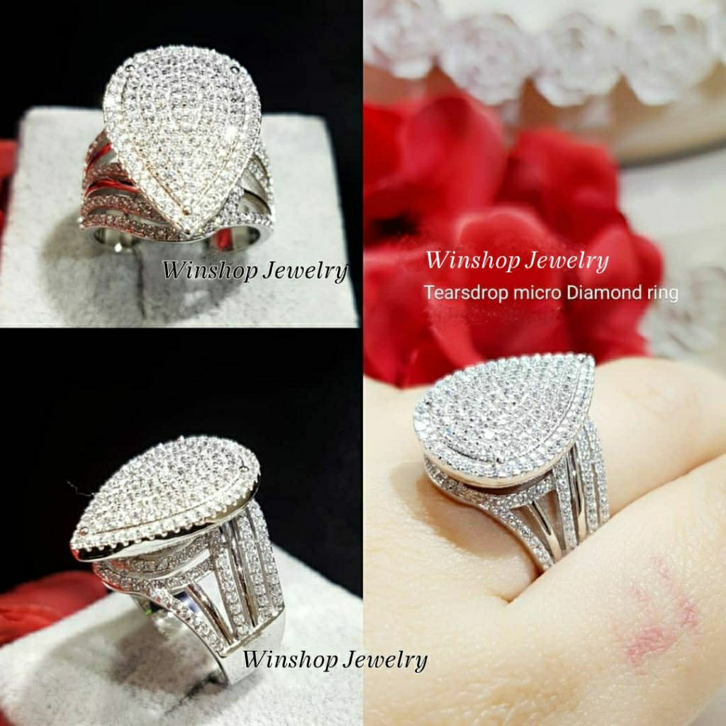 Cincin Berlian Mewah Cincin Perak Silver Wanita Cincin Emas Wanita Cincin Rosegold Cincin Mewah Pest