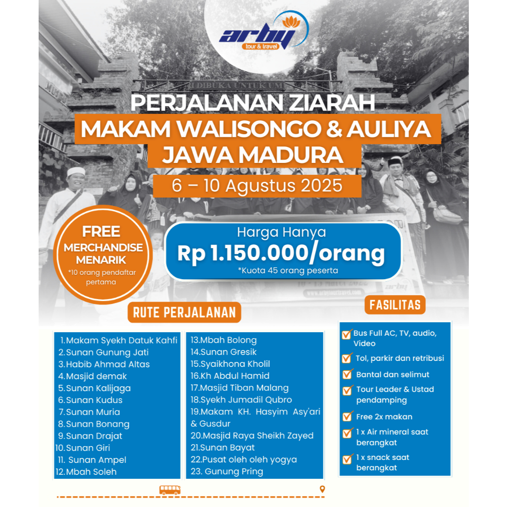 OPEN TRIP ZIARAH MAKAM WALISONGO DAN AULIYA JAWA MADURA