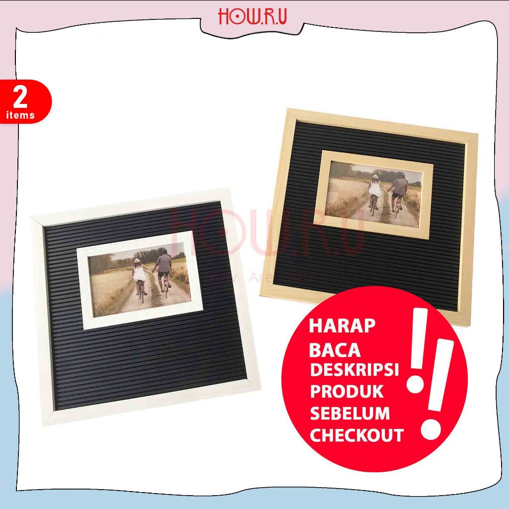 [DEFECT] Letter Board + Photo Frame HOW.R.U 30x30cm (sudah include set huruf)