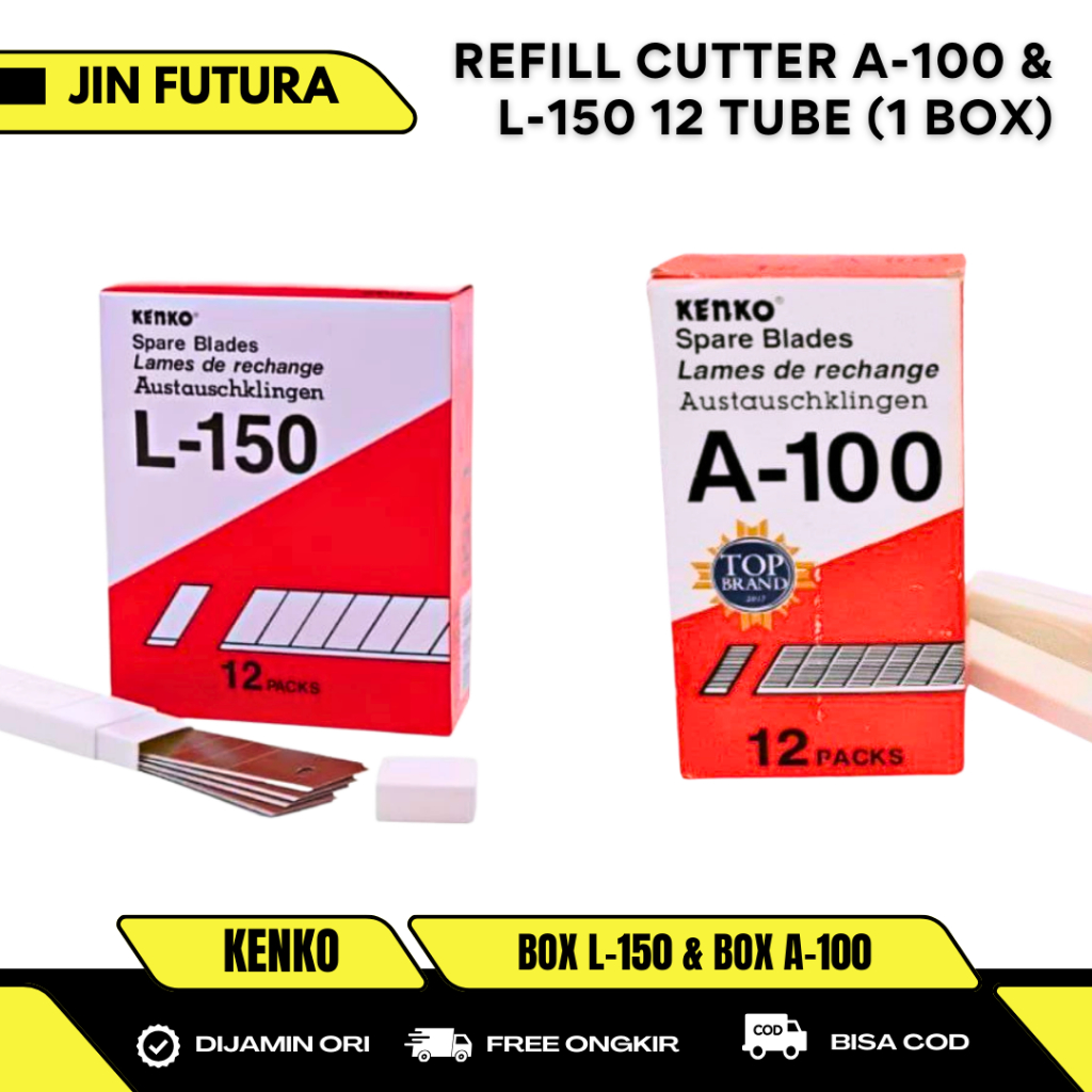 

(12 tube) Kenko - Refill Isi Cutter Kecil A-100 Cutter Besar L-150