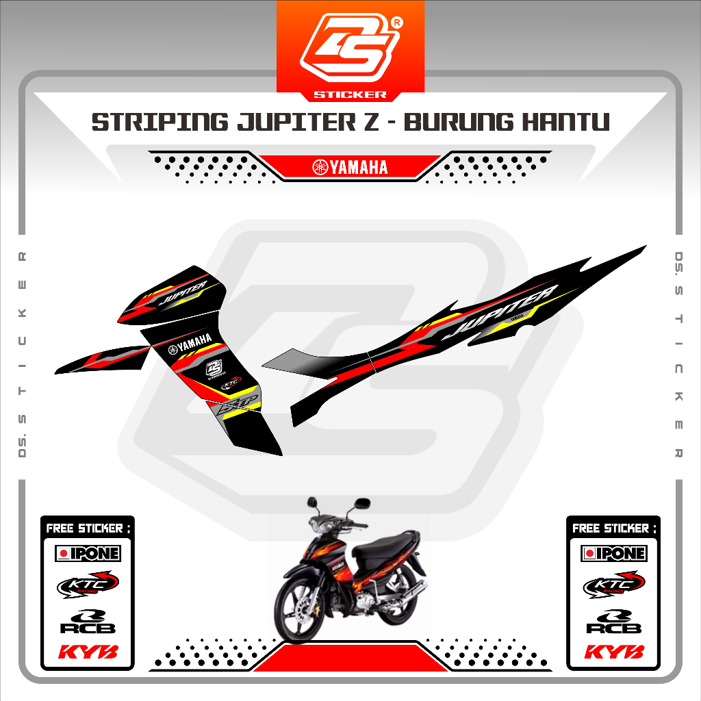 Stiker motor jupiter z burhan Decal Striping Jupiter Z Burhan 5Tp Premium BLACK DS260525 DS STIKER