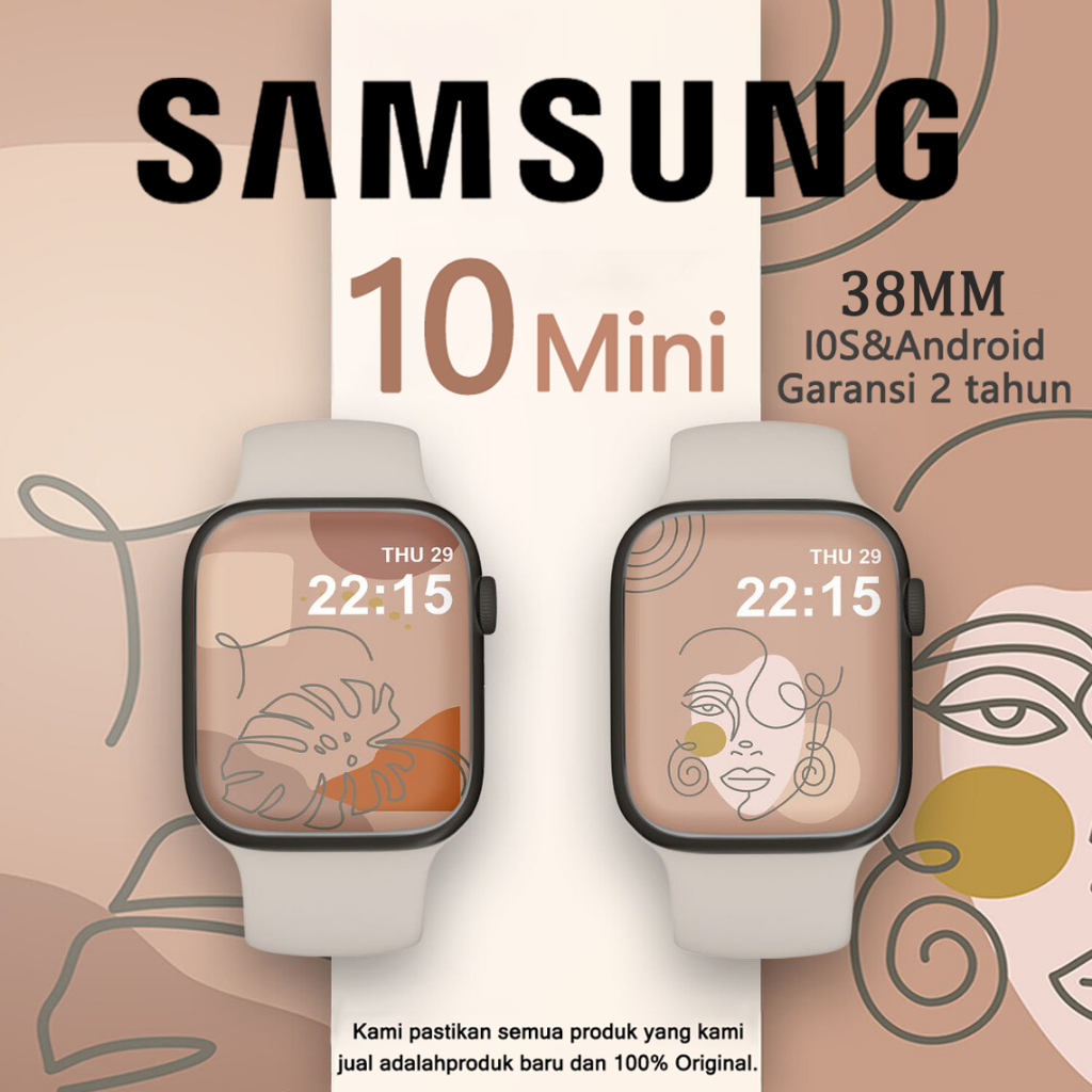 JXRZ [100% Oricod] Samsung Smartwatch 10 Mini 38Mm Pria Wanita Jam Amoled Pemantauan Detak