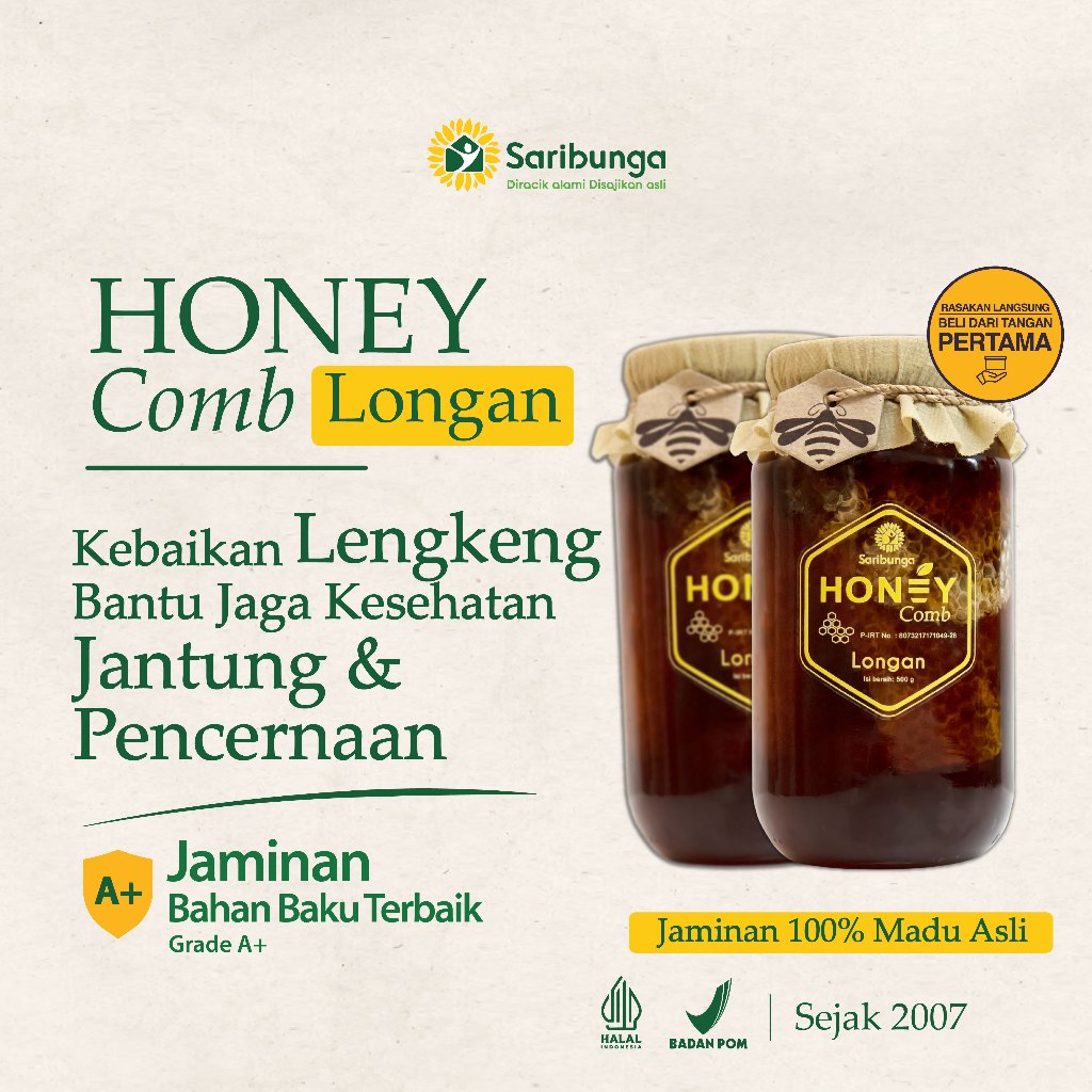 

HONEY COMB LONGAN Grade A+ Premium 500gr - Pure Natural Raw Honey - Honey - Madu Honey - Raw Honey