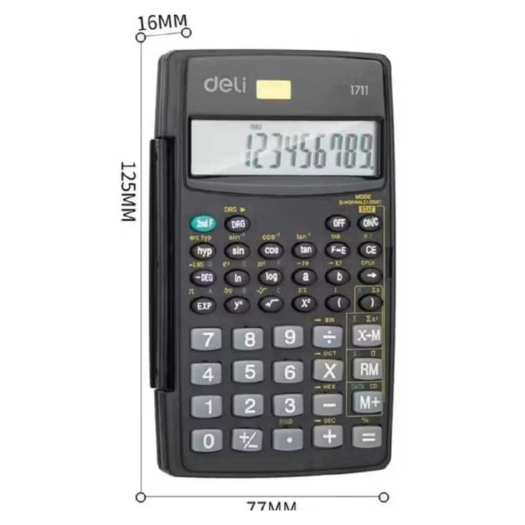 

Deli E1711 Calcultor Scientific 56 Fungsi 8+2 Digit