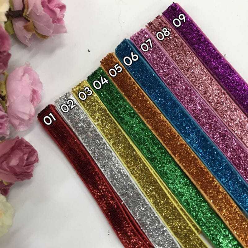 

10 YARD | 1CM | VELVET GLITER KASAR / PITA VELVET GLITER / PITA BLUDRU GLITER KASAR