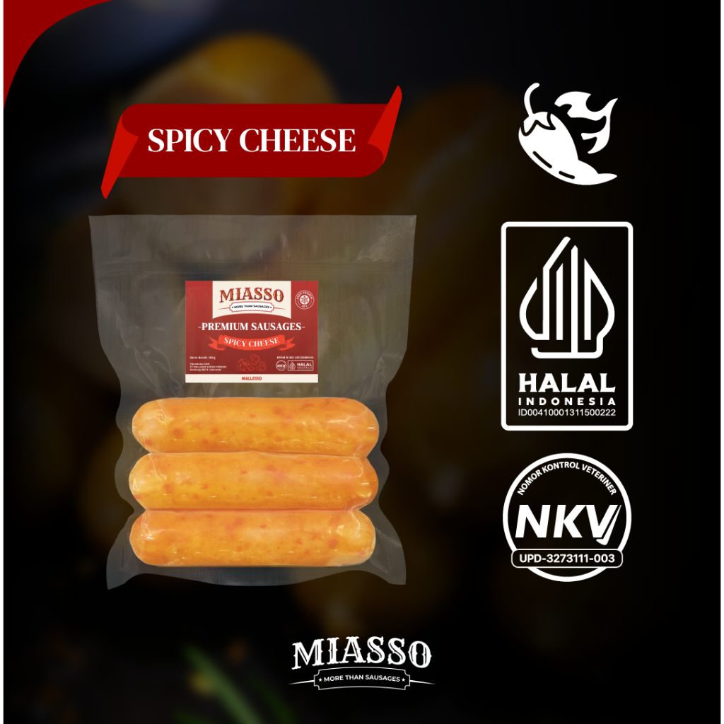

MIASSO - Spicy Cheese Premium Sausages 200g
