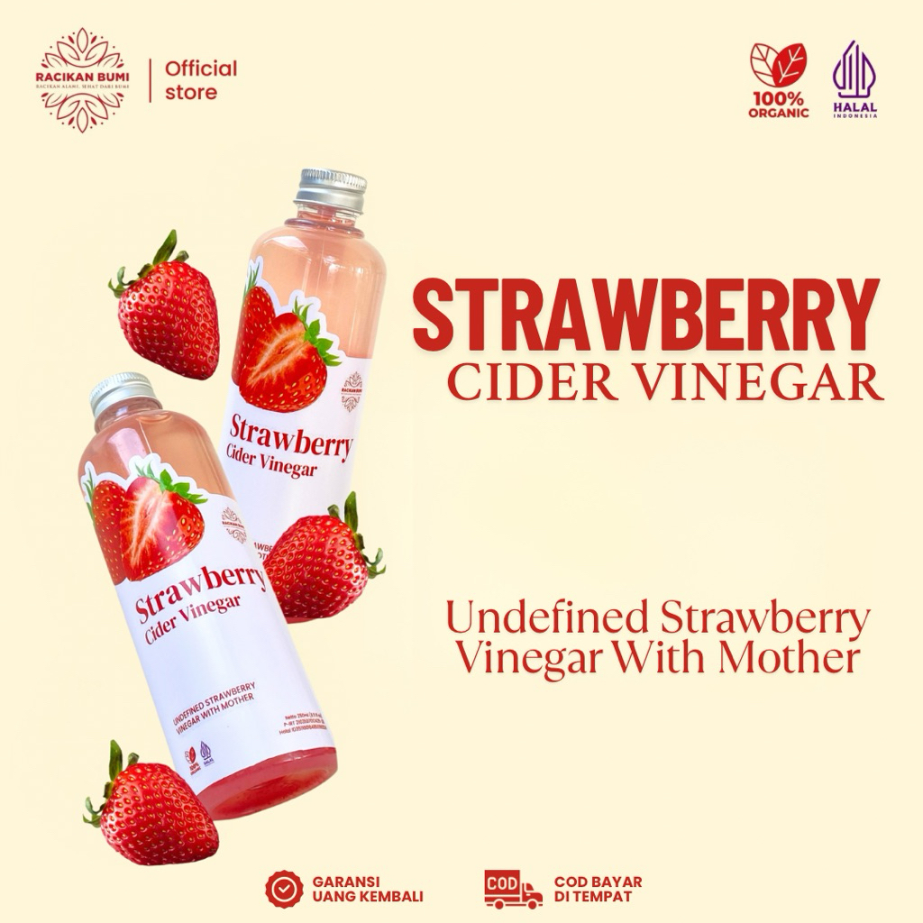 

Racikan Bumi Cuka Buah Strawberry 250ml Strawberry Cider Vinegar With Mother