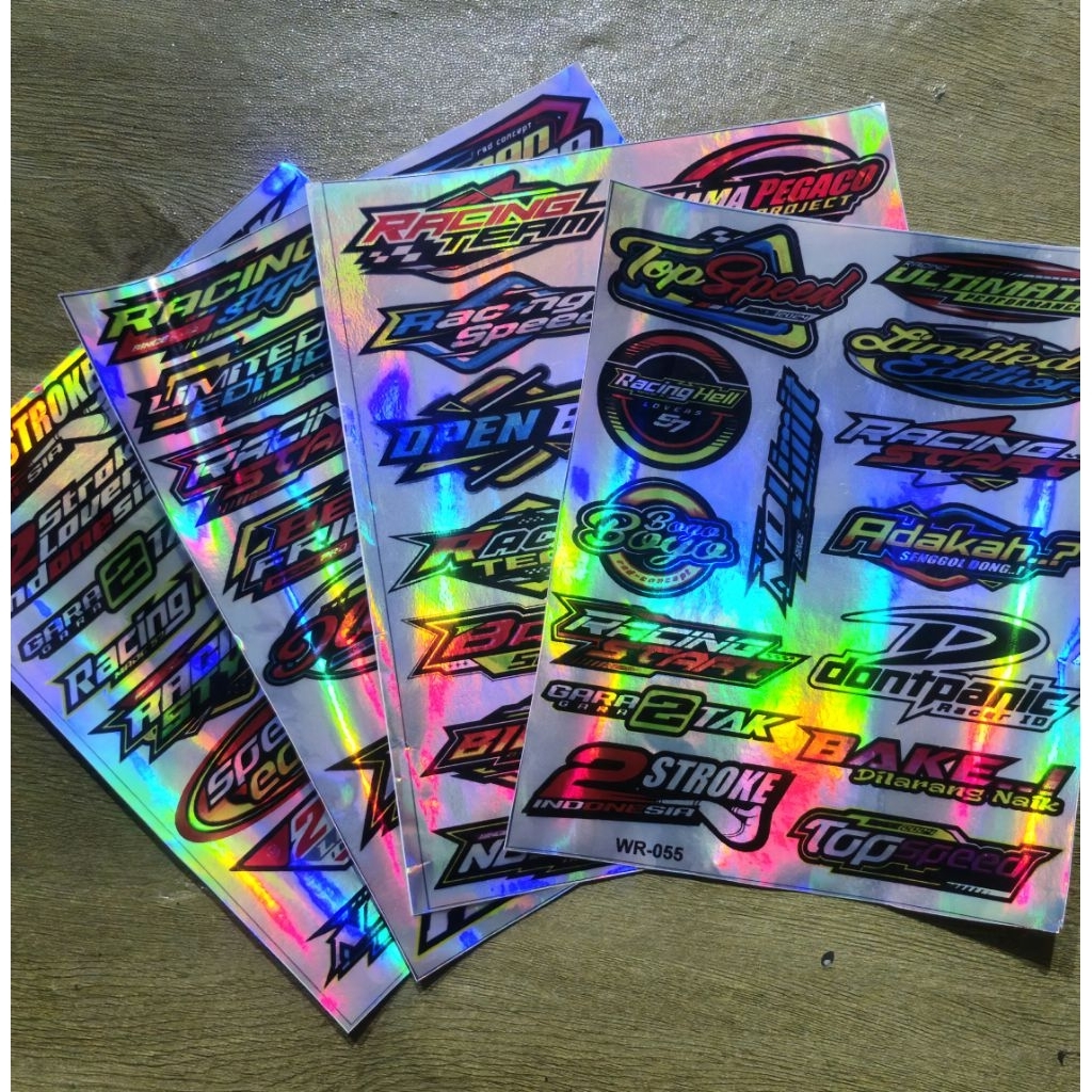 STICKER RACING HOLOGRAM STICKER MOTOR KEREN STICKER PACK MURAH RANDOM