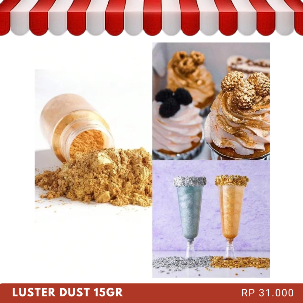 

15gr Lustre Luster Dust Serbuk Bubuk Glitter EDIBLE Untuk Makanan Minuman