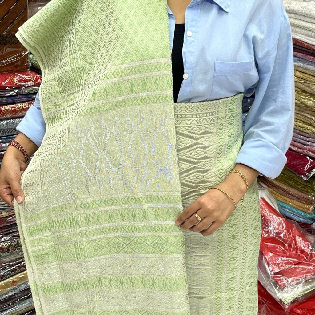 SONGKET TARUTUNG TUMTUMAN TANPA SAMBUNG BENANG KRISTAL KOREA WARNA HIJAU