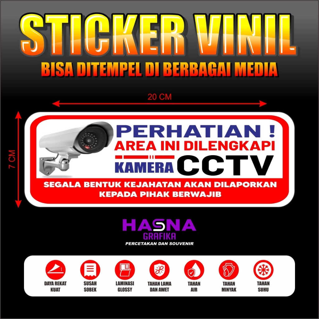 

Stiker / Sticker Ruangan Diawasi Kamera CCTV