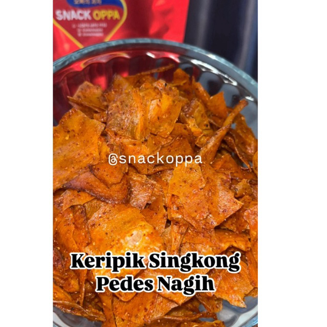 

Keripik Singkong Pedes Nagih 135 gram | Snack Snackoppa Keripik Singkong Bumbu Cabe Tabur Pedes Gurih | Tidak keras sama sekali