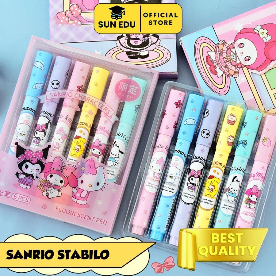 

6 PCS 1 set Stabilo highlighter/ Stabilo pastel color cute penanda pewarna Stationery Highlighter pulpen murah Pulpen Gel