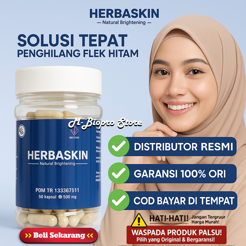 Herbaskin Pemutih Kulit Penghilang Flek Hitam Original 100% Suplemen Kecantikan - Herba Skin Asli