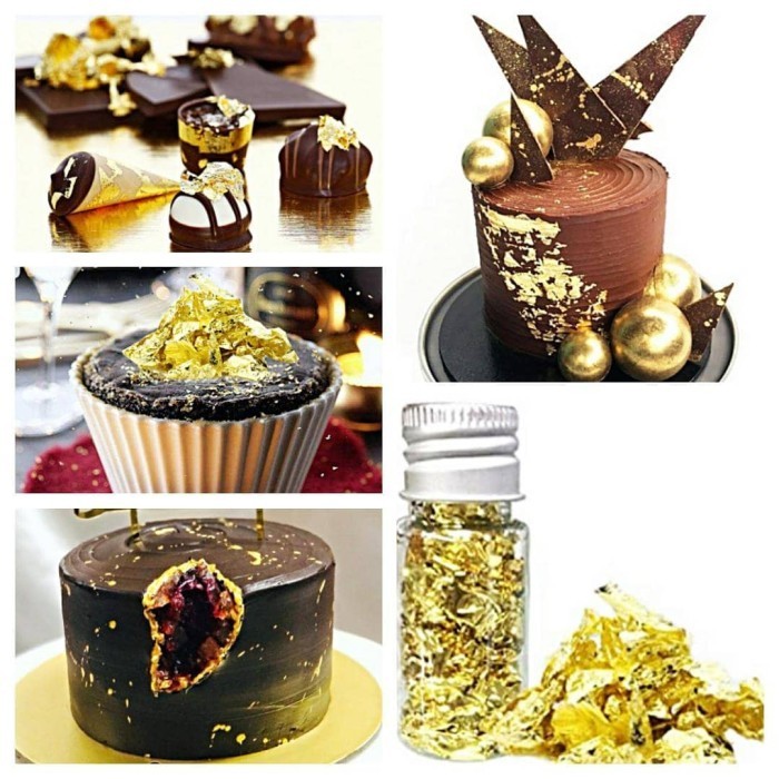 

edible gold foil 5 g paper golden flake emas hiasan kue edible warna