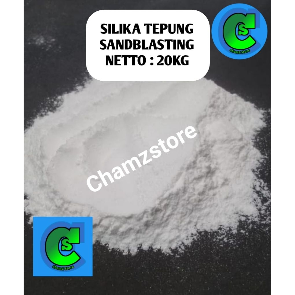 pasir silika silica putih halus tepung mesh 80-120 karungan 20kg / pasir silika silica putih halus 2