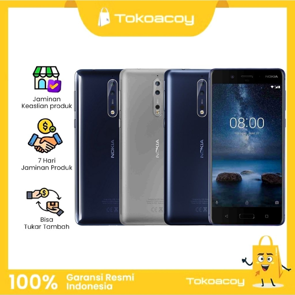 Nokia 8 4/64GB Resmi Fullset