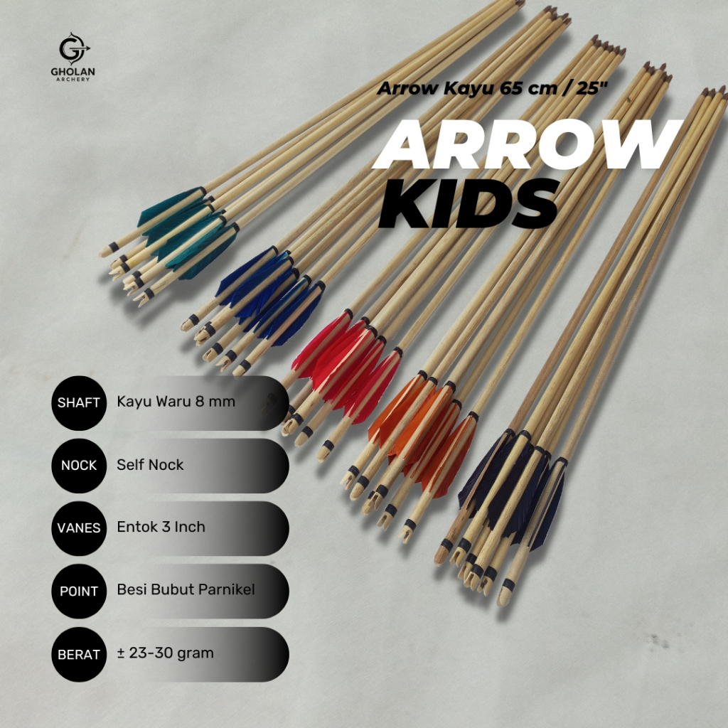 Arrow Anak Vanes Entok / Arrow Anak Isi 6pcs / Arrow Kids / Archery