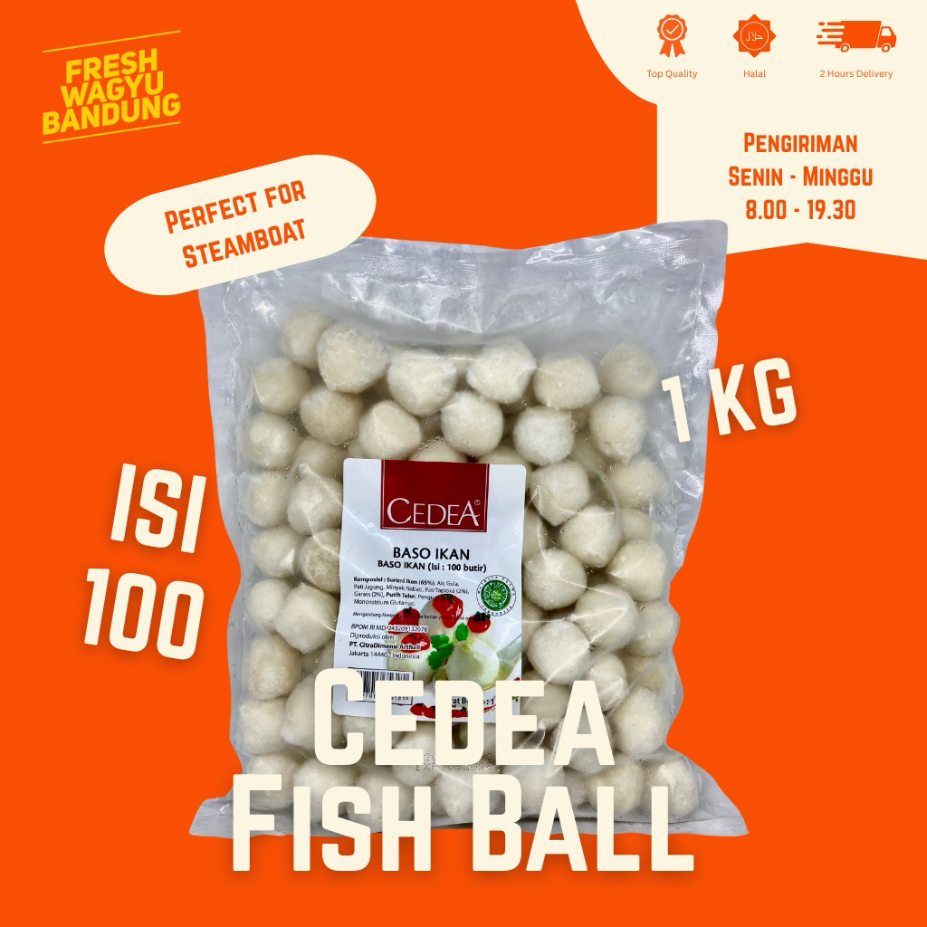 

CEDEA FISH BALL 1KG BASO IKAN KECIL ISI 100 SHABU STEAMBOAT HALAL
