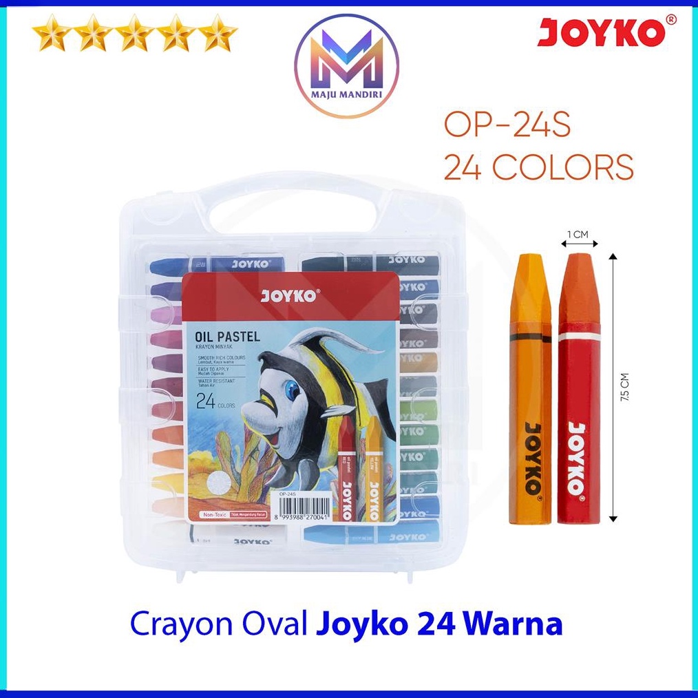 

KODE N19S Crayon Joyko 24 Warna OP24S Oil Pastel Krayon Oval