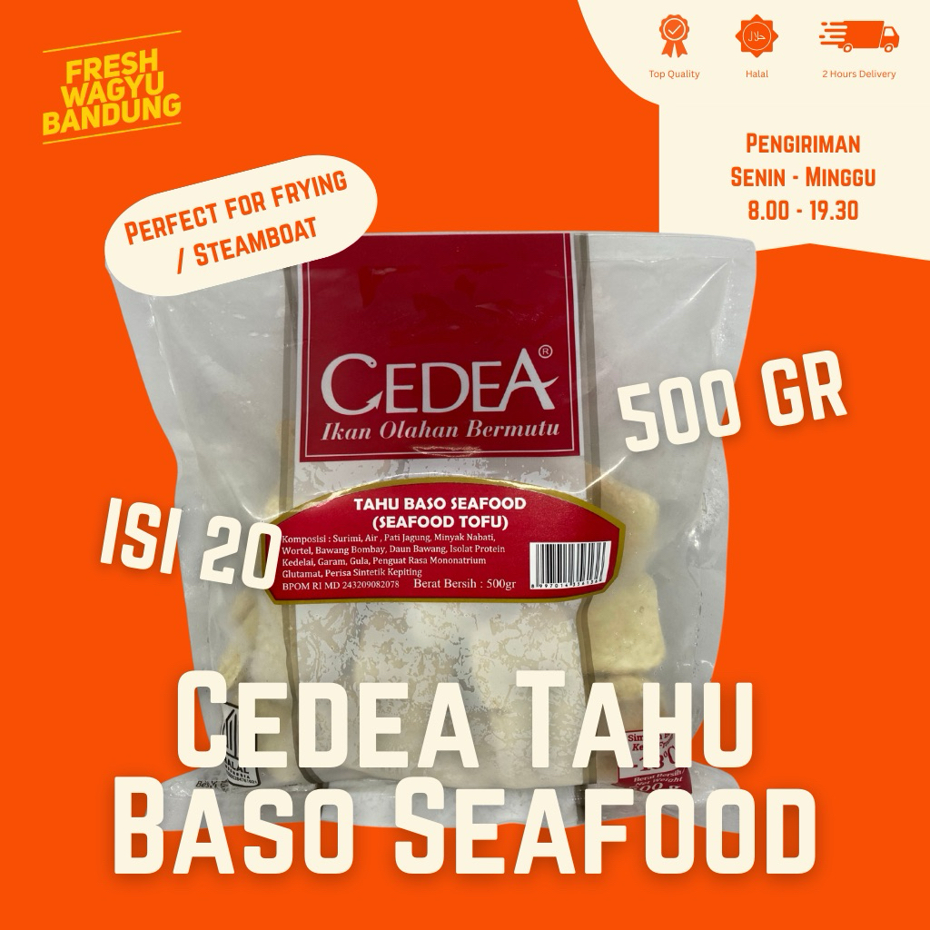 

CEDEA TAHU BASO SEAFOOD TOFU 500G SUKI SHABU STEAMBOAT PREMIUM HALAL
