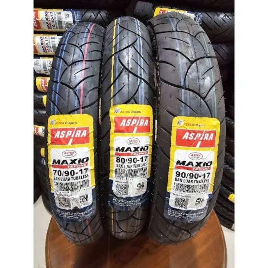 Ban Tubeless Aspira Maxio Techno 70/90, 80/90, 90/90 Ring 17