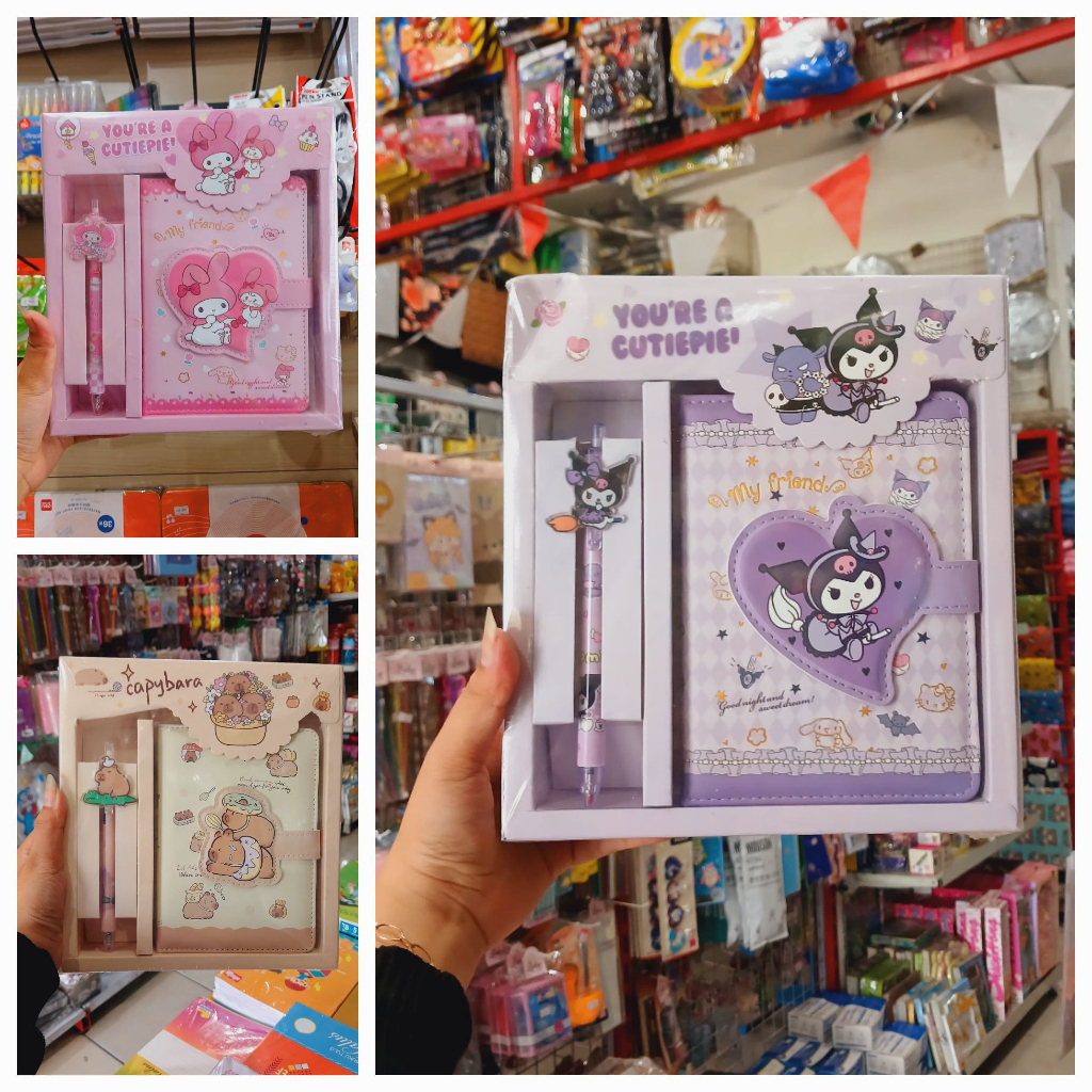 

Notebook 2in1 Gift Set Sanrio Buku Tulis Cute Kertas Magnet Paper Sekolah Stationary