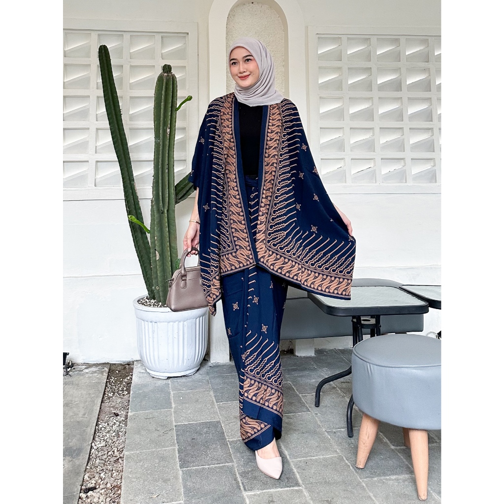 SET KEBAYA MODERN OUTFIT KONDANGAN SIMPEL ONE SET BATIK OUTER ROK LILIT KIMONO WANITA BAJU KONDANGAN