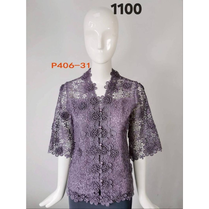 ATASAN Baju Wanita Brokat/Baju Pesta Bangkok/Blouse Brokat Timbul Mewah