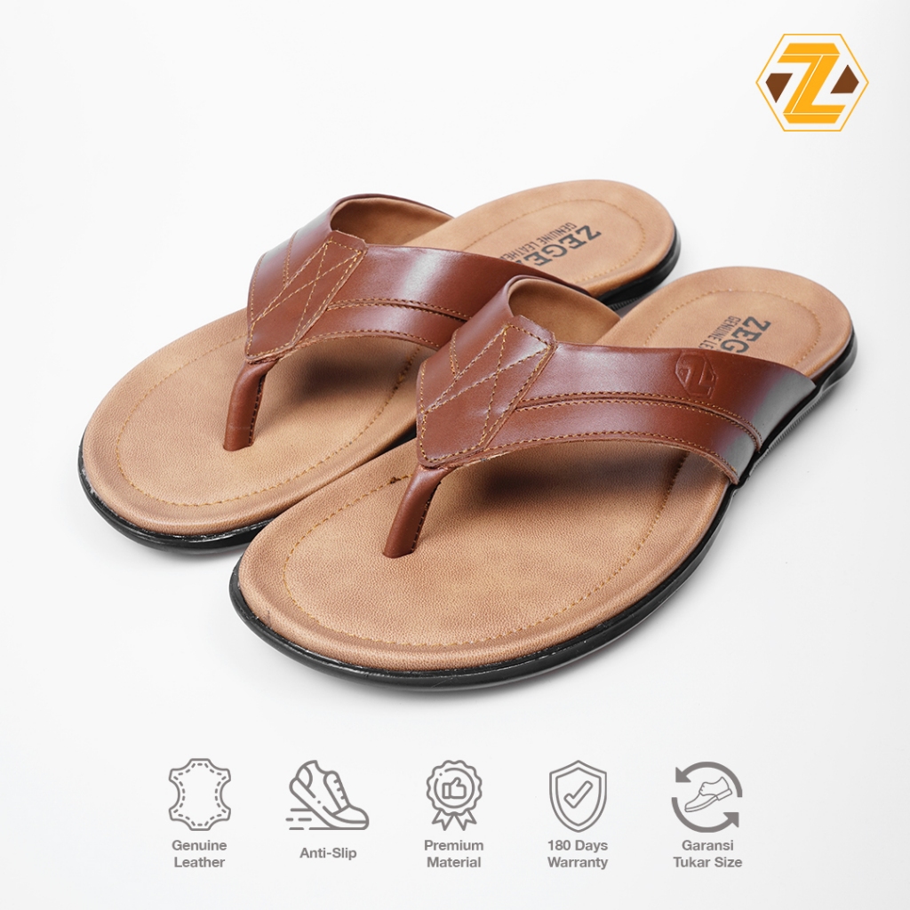 ZEGER Sandal Kulit Pria Casual Jepit - Bolton 02