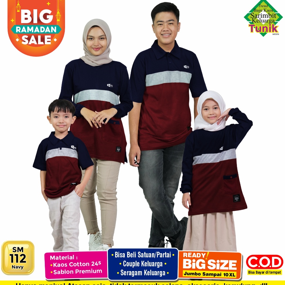 KODE G25O ShafaMarwa Kaos Sarimbit Keluarga Original Baju Couple Atasan Tunik Family Set Muslim 112 