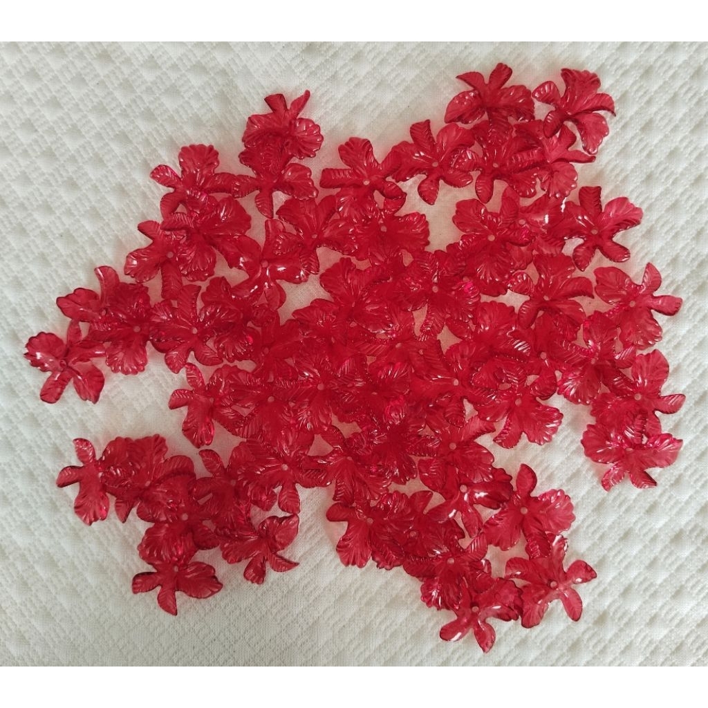 manik manik akrilik bunga kristal, aksesoris tambahan, aksesoris baju pakaian, Resin