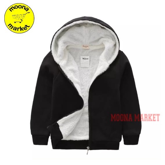 KODE F45N jaket hoodiejaket baby sweater musim gugurjaket dobel puring bulu domba sintetisjaket anak