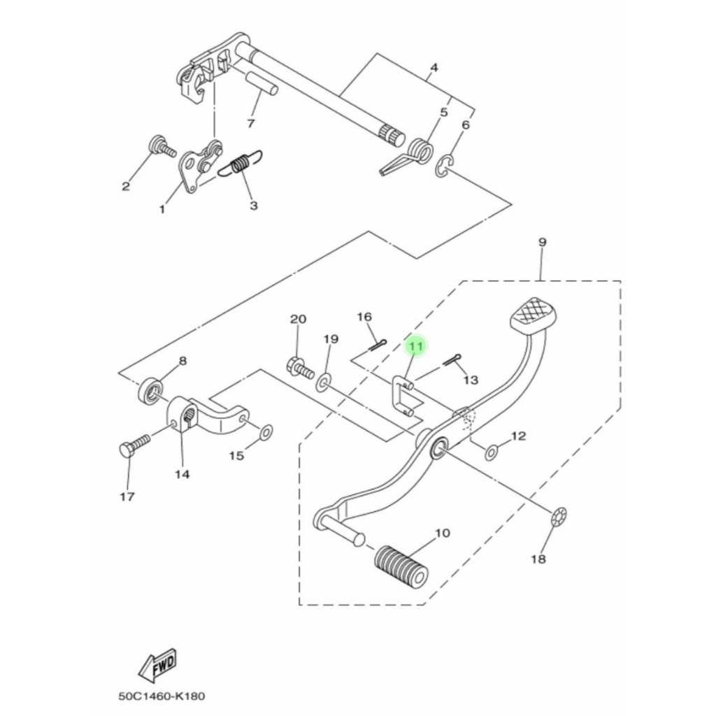 NO 11 BESI U PENGHUBUNG PEDAL OPERAN GIGI PERSNELING JUPITER MX 135 NEW NJMX ORIGINAL ASLI YAMAHA