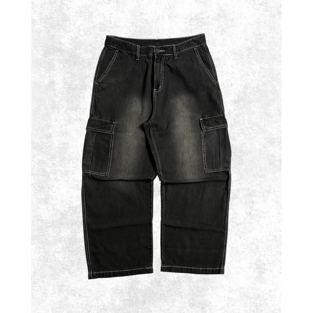 CARGO PANTS || BLACK WASHED || TWOSUN