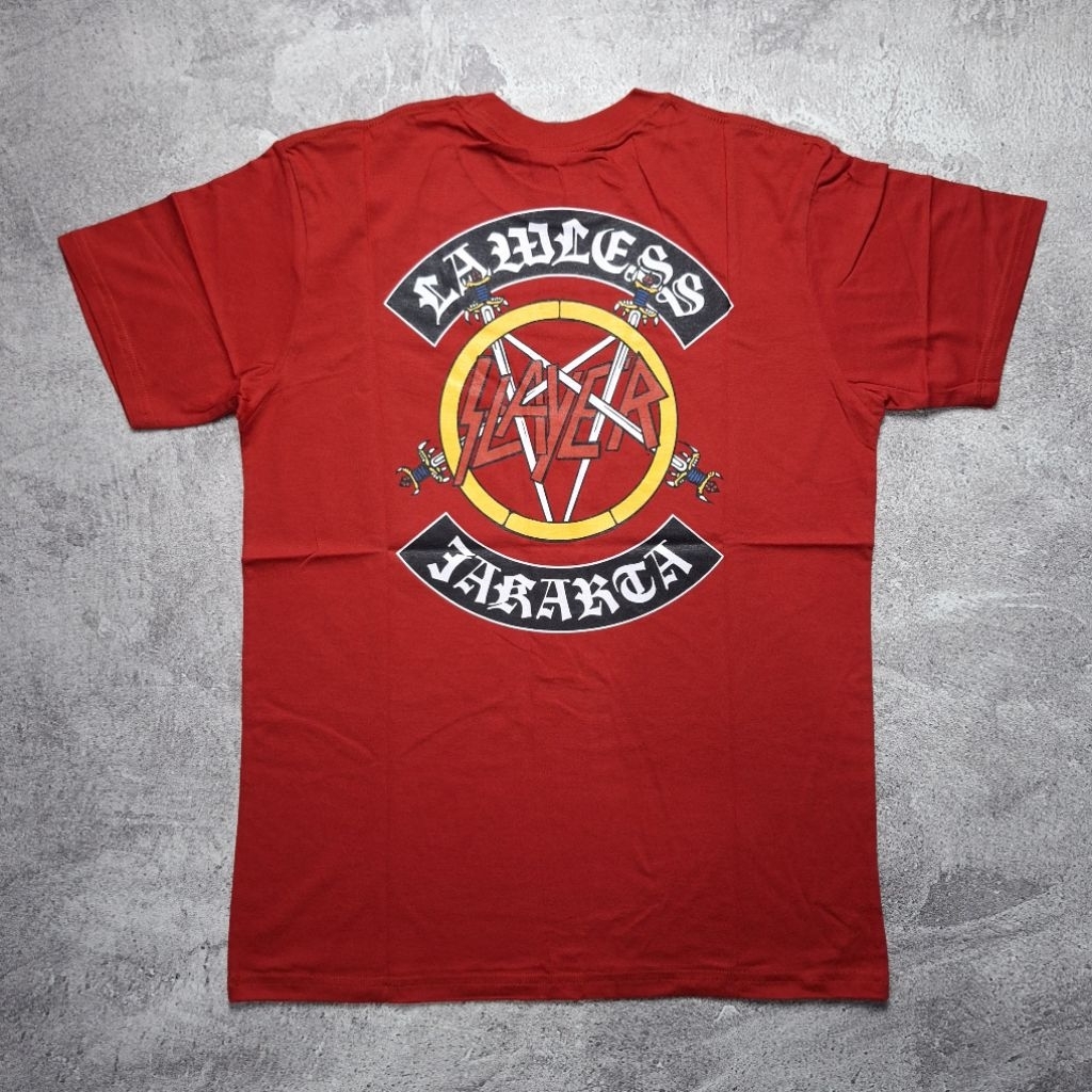 Lawless Jakarta x Slayer - Pentagram Logo Badges Tshirt Official Merchandise