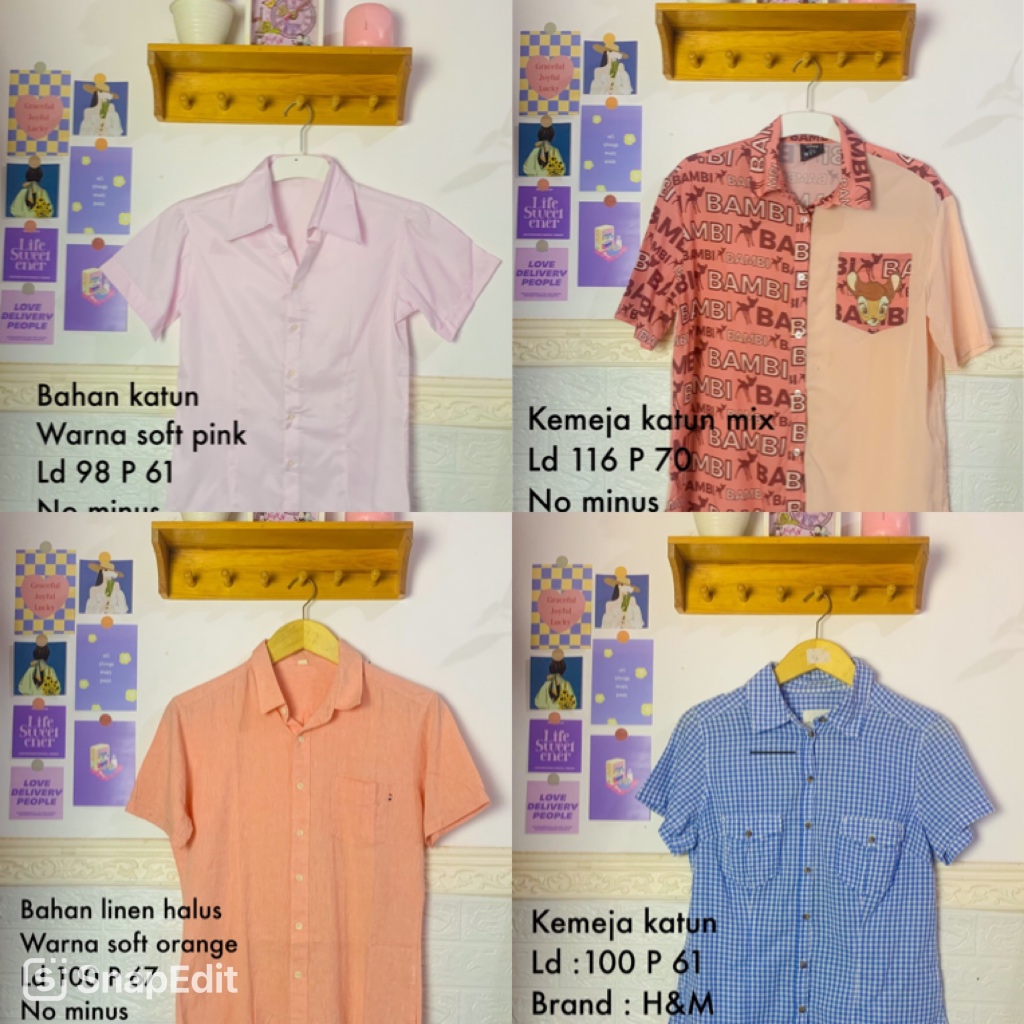 kemeja wanita lengan pendek pl / kemeja prelove