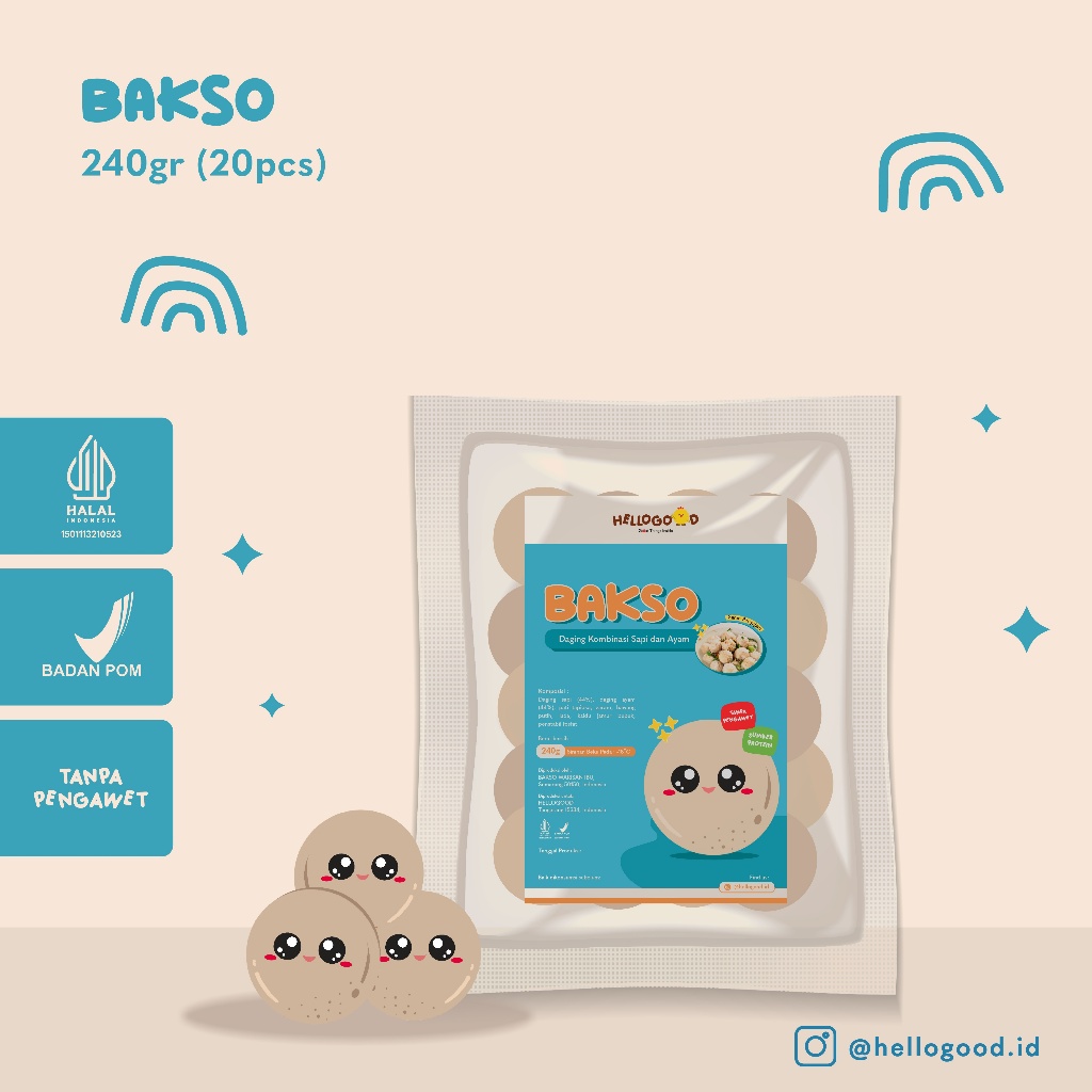 

HELLOGOOD Bakso Sapi Ayam - Frozen Food No MSG