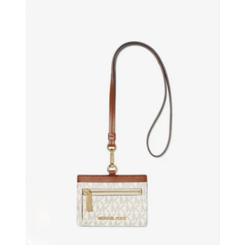 

MK jet set travel Lanyard signature vanilla