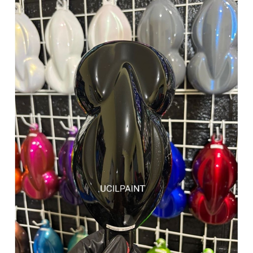 Cat Super Black Gloss PU/Cat Hitam Solid Mengkilap