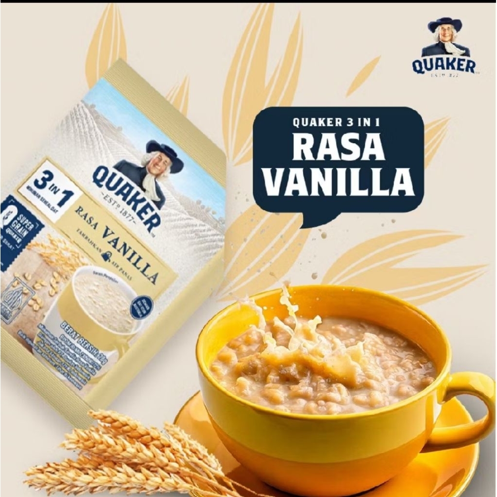 

Quaker 3in1 rasa Vanila isi 8 sachet